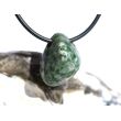 Prasem "Afrikanische Jade" Trommelstein gebohrt - ca. 1,8 cm x 1,7 cm x 1,6 cm