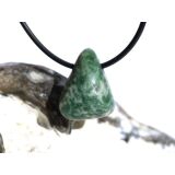 Prasem "Afrikanische Jade" Trommelstein gebohrt...