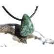 Prasem "Afrikanische Jade" Trommelstein gebohrt - ca. 2,2 cm x 1,8 cm x 1,5 cm - Sonderpreis wg. Makel -