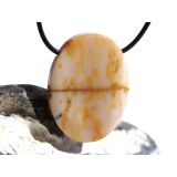 Mookait XXL Schmuckstein Cabochon / Scheibenstein gebohrt - Sonderqualität - ca. 4 cm x 3 cm x 0,8 cm