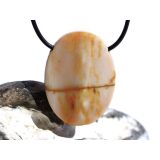 Mookait XXL Schmuckstein Cabochon / Scheibenstein gebohrt - Sonderqualität - ca. 4 cm x 3 cm x 0,8 cm