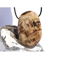Versteinertes Holz XXXL Trommelstein gebohrt - Sonderqualitt - ca. 6,1 cm x 4,1 cm x 1,5 cm