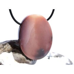 Mookait XXL Schmuckstein Cabochon / Scheibenstein gebohrt - Sonderqualität - ca. 4,1 cm x 3,1 cm x 0,9 cm