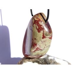 Australischer Jaspis (Jaspis rot-beige) XXXL Trommelstein gebohrt - Sonderqualitt - Raritt - ca. 5,3 cm x 3,4 cm x 2,3 cm (Fairer Handel / GKS)