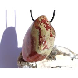 Australischer Jaspis (Jaspis rot-beige) XXXL Trommelstein gebohrt - Sonderqualitt - Raritt - ca. 5,3 cm x 3,4 cm x 2,3 cm (Fairer Handel / GKS)