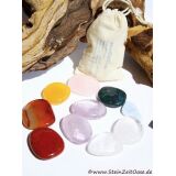Chakra-Set groß (10 Steine) im Baumwollbeutel (handausgewählt)