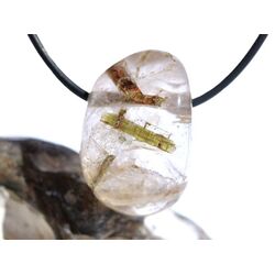 Epidotquarz Trommelstein gebohrt - Sonderqualit�t -...