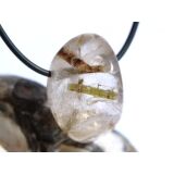 Epidotquarz Trommelstein gebohrt - Sonderqualität -...