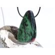Rubin-Zoisit (Anyolith) XXXL Schmuckstein / Trommelstein gebohrt - AA-Sonderqualität - ca. 5,4 cm x 3,2 cm x 1,2 cm