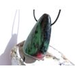 Rubin-Zoisit (Anyolith) XXXL Schmuckstein / Trommelstein gebohrt - AA-Sonderqualität - ca. 5,4 cm x 3,2 cm x 1,2 cm