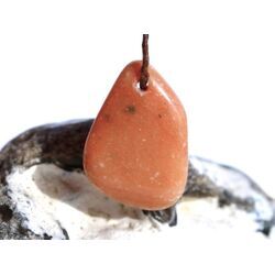 Aprikosencalcit (Calcit apricot) Schmuckstein gebohrt - ca. 2,9 cm x 2 cm x 0,9 cm