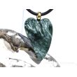 Seraphinit (Klinochlor) XXL Herz Schmuckstein Scheibenstein Anhänger Silberöse vergoldet - AA-Sonderqualität - Handarbeit - ca. 5,1 cm x 3 cm x 0,9 cm