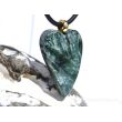Seraphinit (Klinochlor) XXL Herz Schmuckstein Scheibenstein Anhänger Silberöse vergoldet - AA-Sonderqualität - Handarbeit - ca. 5,1 cm x 3 cm x 0,9 cm