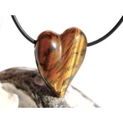 Tigerauge Swing Herz Schmuckstein gebohrt - Sonderqualitt - ca. 3,2 cm x 2,4 cm x 1,2 cm