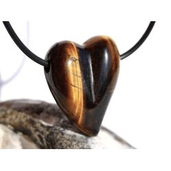 Tigerauge Swing Herz Schmuckstein gebohrt - Sonderqualitt - ca. 3,2 cm x 2,4 cm x 1,2 cm