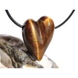 Tigerauge Swing Herz Schmuckstein gebohrt - Sonderqualität - ca. 3,2 cm x 2,4 cm x 1,2 cm