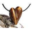 Tigerauge Swing Herz Schmuckstein gebohrt - Sonderqualität - ca. 3,2 cm x 2,4 cm x 1,2 cm