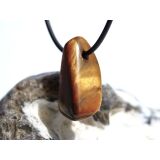 Tigerauge Schmuckstein / Trommelstein gebohrt - schöne Qualität - ca. 3 cm x 1,5 cm x 1,4 cm