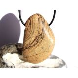 Landschaftsjaspis XXXL Trommelstein gebohrt - Sonderqualität - ca. 5,6 cm x 3,5 cm x 1,6 cm