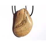 Landschaftsjaspis XXXL Trommelstein gebohrt - Sonderqualität - ca. 5,6 cm x 3,5 cm x 1,6 cm