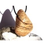 Landschaftsjaspis XXXL Trommelstein gebohrt -...