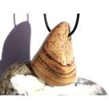 Landschaftsjaspis XXXL Trommelstein gebohrt - Sonderqualität - ca. 4,9 cm x 3,5 cm x 1,9 cm