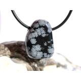 Schneeflockenobsidian Trommelstein / Schmuckstein gebohrt - Sonderqualität - ca. 2,5 cm x 1,8 cm x 1,5 cm