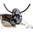 Schneeflockenobsidian Trommelstein / Schmuckstein gebohrt - Sonderqualität - ca. 2,5 cm x 1,8 cm x 1,5 cm