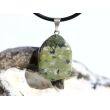 Serpentin Trommelstein Anhänger Öse - ca. 3,1 cm x 1,6 cm x 1 cm