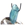Fluorit blau "Regenbogenkristall" XXXL Schmuckstein / Trommelstein gebohrt - AA-Sonderqualität - Handarbeit - ca. 5,6 cm x 2,2 cm x 1,8 cm
