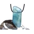 Fluorit blau "Regenbogenkristall" XXXL Schmuckstein / Trommelstein gebohrt - AA-Sonderqualität - Handarbeit - ca. 5,6 cm x 2,2 cm x 1,8 cm