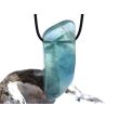 Fluorit blau "Regenbogenkristall" XXXL Schmuckstein / Trommelstein gebohrt - AA-Sonderqualität - Handarbeit - ca. 5,6 cm x 2,2 cm x 1,8 cm
