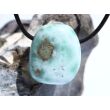 Larimar XL Trommelstein gebohrt (Pektolith blau) - Rarität - ca. 3,6 cm x 3 cm x 1,7 cm