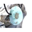 Larimar XL Trommelstein gebohrt (Pektolith blau) - Rarität - ca. 3,6 cm x 3 cm x 1,7 cm