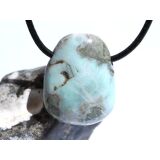 Larimar XL Trommelstein gebohrt (Pektolith blau) -...
