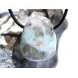 Larimar XL Trommelstein gebohrt (Pektolith blau) - Rarität - ca. 3,6 cm x 2,8 cm x 1,6 cm