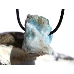 Larimar Rohstein gebohrt  (Pektolith blau) - Raritt - ca. 3,2 cm x 2,7 cm x 1,8 cm
