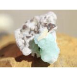 Apophyllit grün mit Stilbit Kristallstufe / Rohstein - Rarität - ca. 2,9 cm x 2,2 cm x 1,6 cm