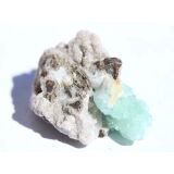 Apophyllit grün mit Stilbit Kristallstufe / Rohstein - Rarität - ca. 2,9 cm x 2,2 cm x 1,6 cm