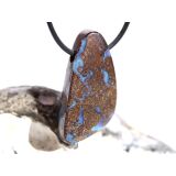 Boulderopal (Edelopal) XXL Schmuckstein Cabochon / Scheibenstein gebohrt - Rarität - Sonderqualität - Handarbeit - ca. 4 cm x 2,1 cm x 0,8 cm