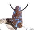 Boulderopal (Edelopal) XXL Schmuckstein Cabochon / Scheibenstein gebohrt - Rarität - Sonderqualität - Handarbeit - ca. 4 cm x 2,1 cm x 0,8 cm