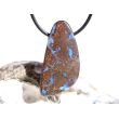 Boulderopal (Edelopal) XXL Schmuckstein Cabochon / Scheibenstein gebohrt - Rarität - Sonderqualität - Handarbeit - ca. 4 cm x 2,1 cm x 0,8 cm