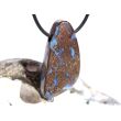 Boulderopal (Edelopal) XXL Schmuckstein Cabochon / Scheibenstein gebohrt - Rarität - Sonderqualität - Handarbeit - ca. 4 cm x 2,1 cm x 0,8 cm