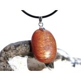 Sonnenstein Schmuckstein Cabochon Anhänger Öse - AA-Sonderqualität - Rarität - ca. 3,6 cm x 1,7 cm x 0,6 cm