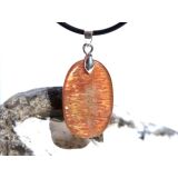 Sonnenstein Schmuckstein Cabochon Anhänger Öse - AA-Sonderqualität - Rarität - ca. 3,6 cm x 1,7 cm x 0,6 cm