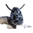 Schneeflockenobsidian Schmuckstein / Trommelstein gebohrt - Sonderqualität - ca. 2,7 cm x 1,6 cm x 1,5 cm