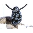 Schneeflockenobsidian Schmuckstein / Trommelstein gebohrt - Sonderqualität - ca. 2,7 cm x 1,6 cm x 1,5 cm
