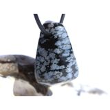 Schneeflockenobsidian Schmuckstein / Trommelstein gebohrt...