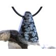 Schneeflockenobsidian Schmuckstein / Trommelstein gebohrt - Sonderqualität - ca. 3,2 cm x 2,1 cm x 1,6 cm