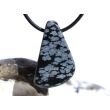 Schneeflockenobsidian Schmuckstein / Trommelstein gebohrt - Sonderqualität - ca. 3,2 cm x 2,1 cm x 1,6 cm